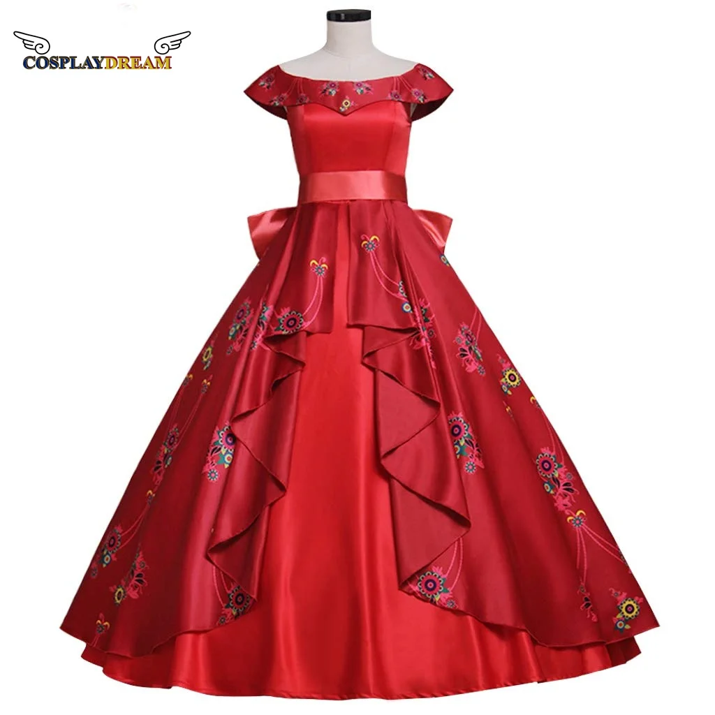 Elena Cosplay Costume Red Luxury Embroidery Ball gown Princess Dress Halloween Costume For Women