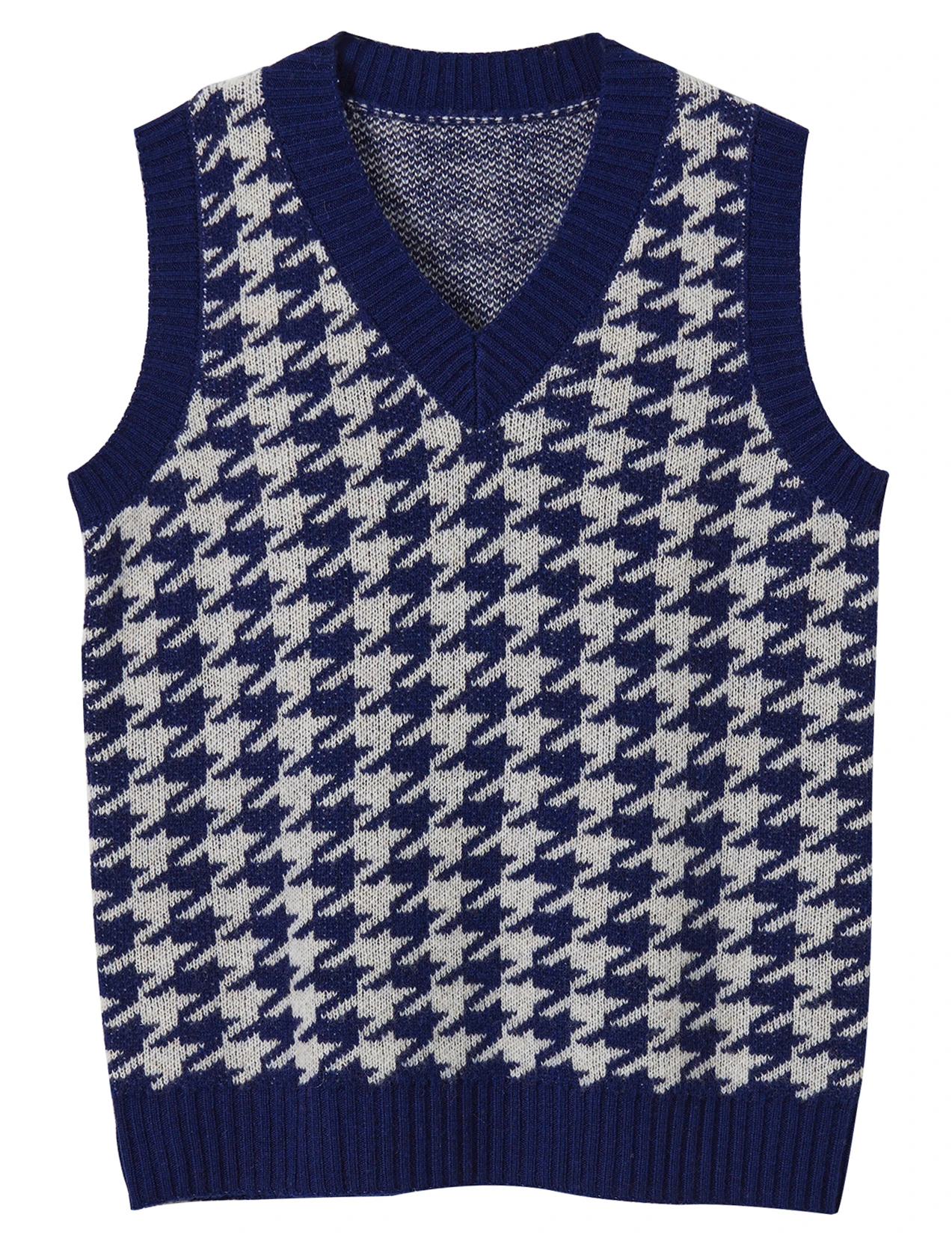 LONGMING Women's Vest 100% Merino Wool Sweater Vest Plaid V-Neck Top 2023 Fall Winter Sleeveless Knitted Pullover Women Clothing