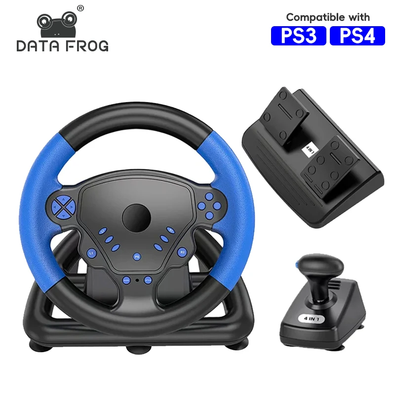 Wireless Racing Steering Wheel For PS4 / PC / Android / iOS / Smart TV Game Controller Accessories