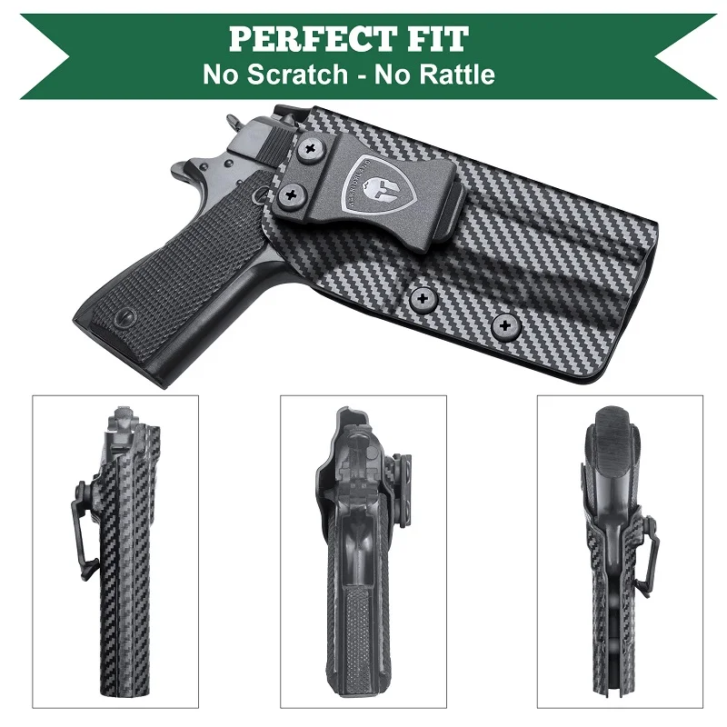 1911 Carbon Fiber Holsters Fit Colt/Kimber/Springfield/S&W/Ruger/Taurus/Rock Island and More 1911 Pistol No Rail Right Hand Bags