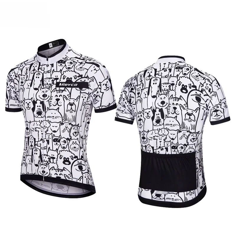 AliExpress MIEYCO Men Breathable Unisex White Cartoon Cat Cycling Jersey Spring Anti-Pilling Eco-Friendly Bike Clothing Top Road Team Bicycle