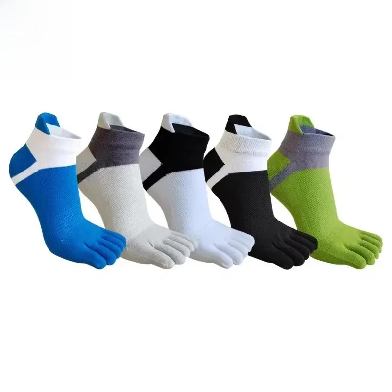 1/5 paires coton 5 doigts cheville chaussettes homme garçon Sport maille respirant absorbant la sueur bouche peu profonde No Show orteil chaussettes invisibles