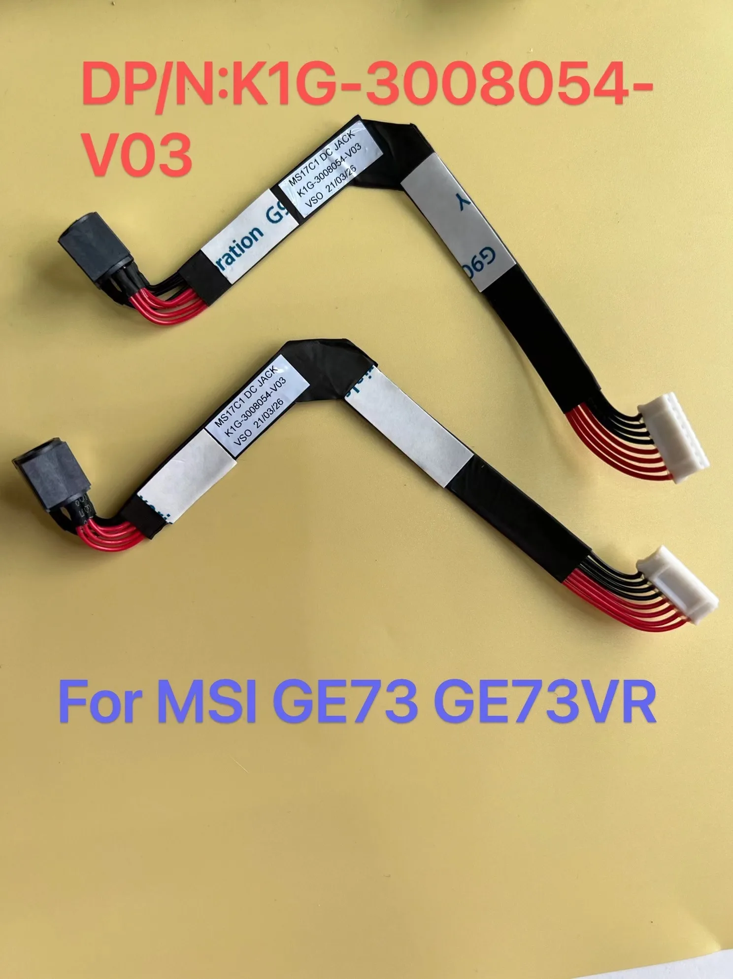 Fuodar NEW For MSI GE73 GE73VR Raider MS-17C1 MS17E1 DC IN Jack Cable 8PIN K1G-3008054-V03 Fast Ship