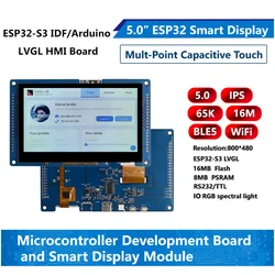 ESP32 LVGL 5 pulgadas 800*480 HMI 8M PSRAM 16M Flash ardu-ino LVGL WIFI y Bles 5,0 pulgadas pantalla inteligente RGB LCD módulo TFT