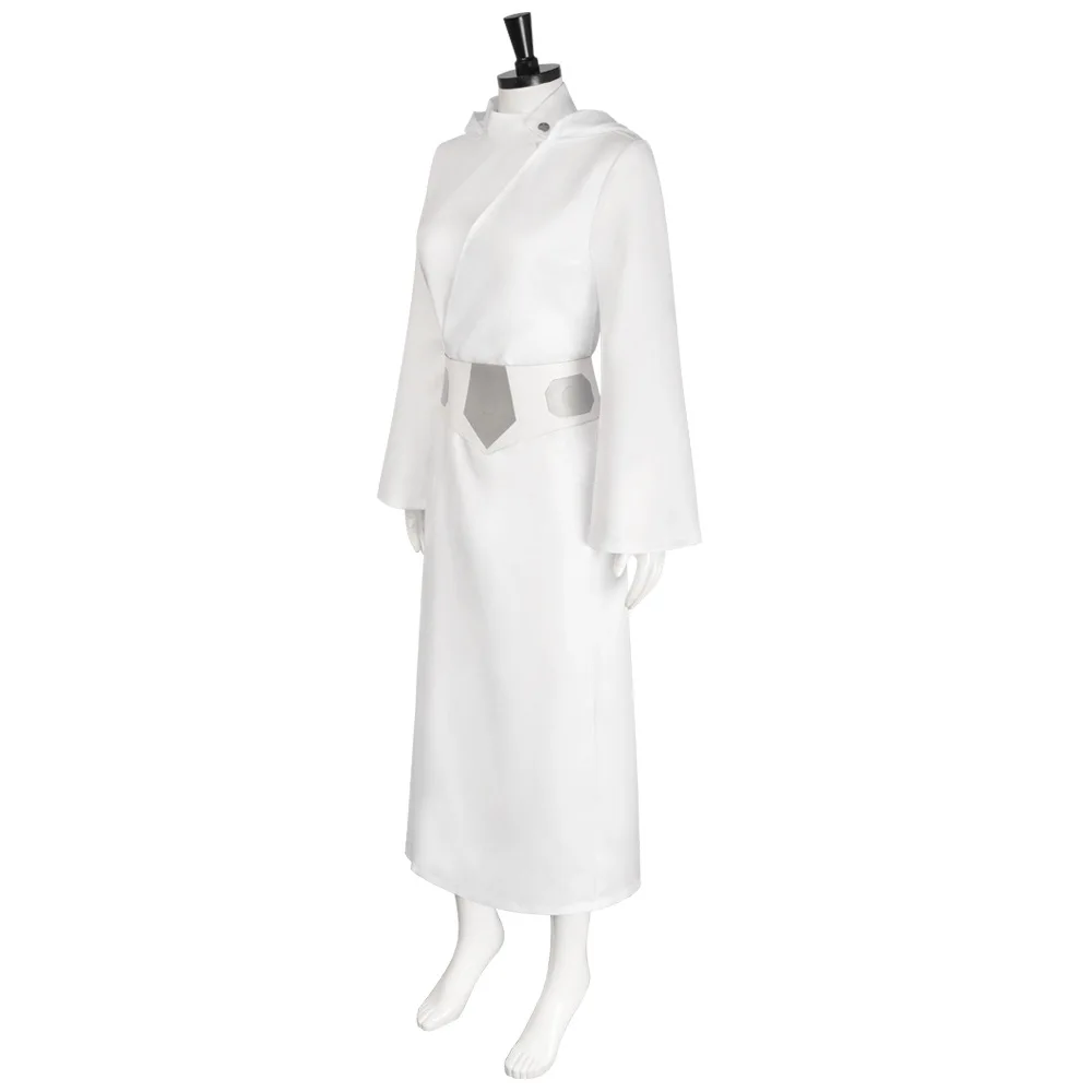 레아 공주 코스프레 의상 스페이스 배틀 스타 레아 화이트 드레스 여성용 벨트 클래식 롤 플레잉 복장 할로윈 파티