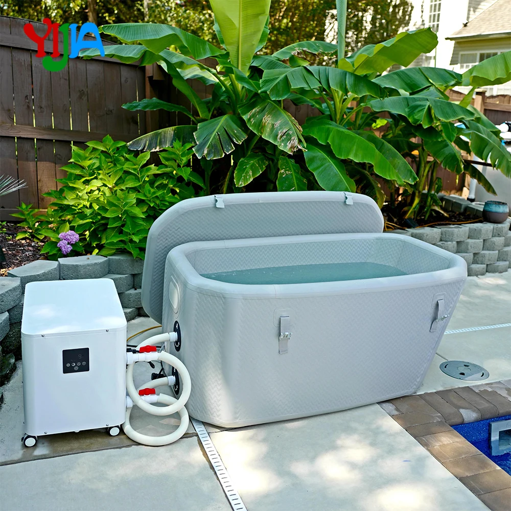 

155cm Angled Foldable Ice Bath Tub Portable PVC Cold Plunge Tubs Inflatable Ice Bathtub for Fitness Recovery Cryotherapy