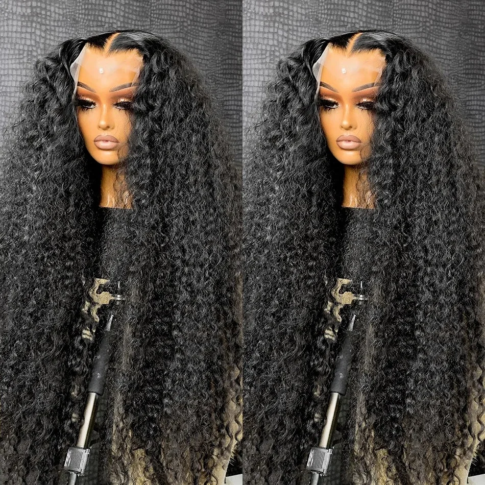 300% Deep Wave 13x6 HD Lace Frontal Wig Malaysian Curly Human Hair Wigs For Women Lace Front Human Hair Wig Pre Plucked 34 Inch