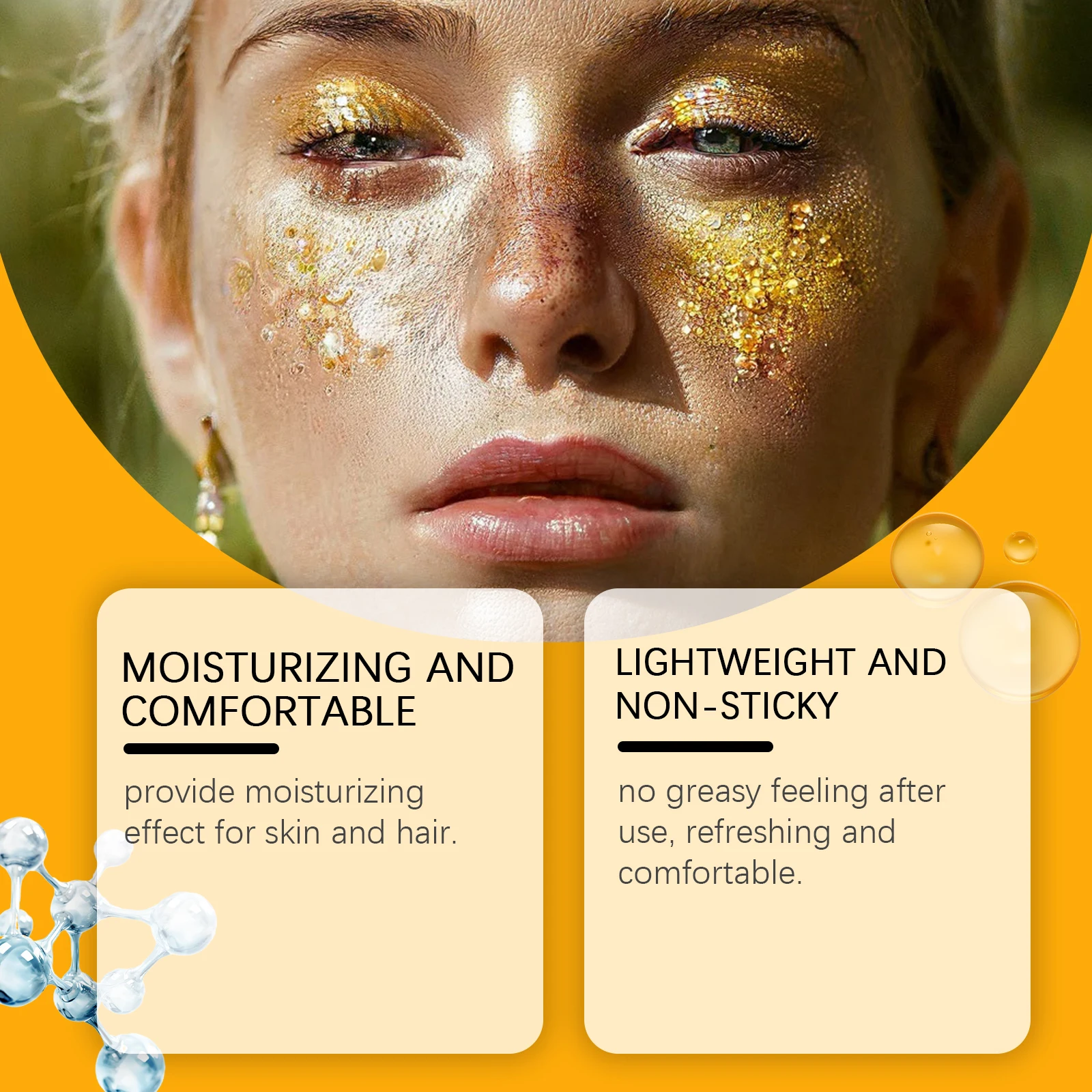 Eelhoe 50 جرام برتقالي لامع جل اشراق الجسم الترقوة عيد الميلاد السنة الجديدة حفلة ماكياج مهرجان لامعة تألق هيغليغتر جل