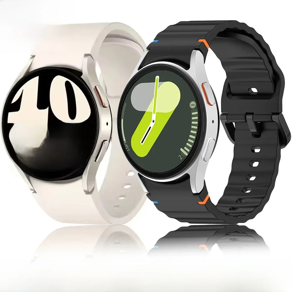 Silikonowy pasek do zegarka Samsung Galaxy 6 4 Classic 47mm 43mm 46mm Zakrzywiony oryginalny pasek zamienny do zegarka 7 6 5 4 40mm 44mm — zdjęcie 2