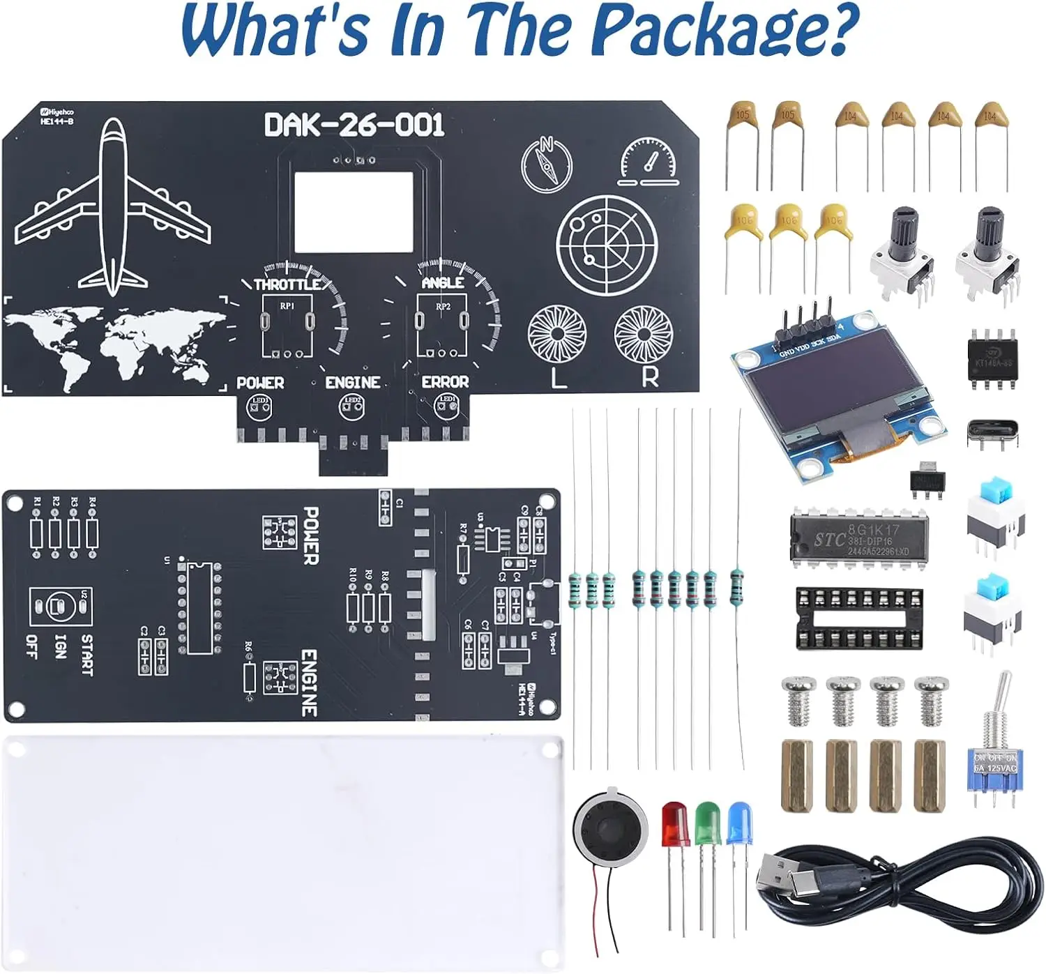 Flight Simulator DIY Soldering Project with LCD & Sound Effects Throttle & Angle Control STEM Electronics Kit for Teens Students