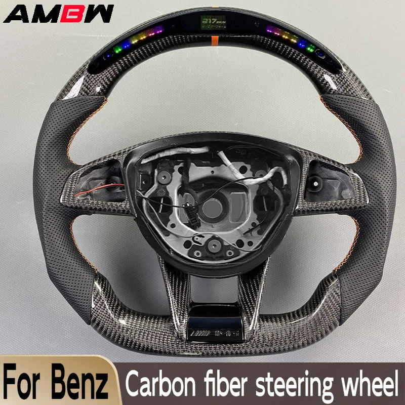 For Mercedes Benz GLC GLE450 C63 C450 E63 W204 W205 W213 A250 AMG Sport Customized Carbon Fiber Steering Wheel