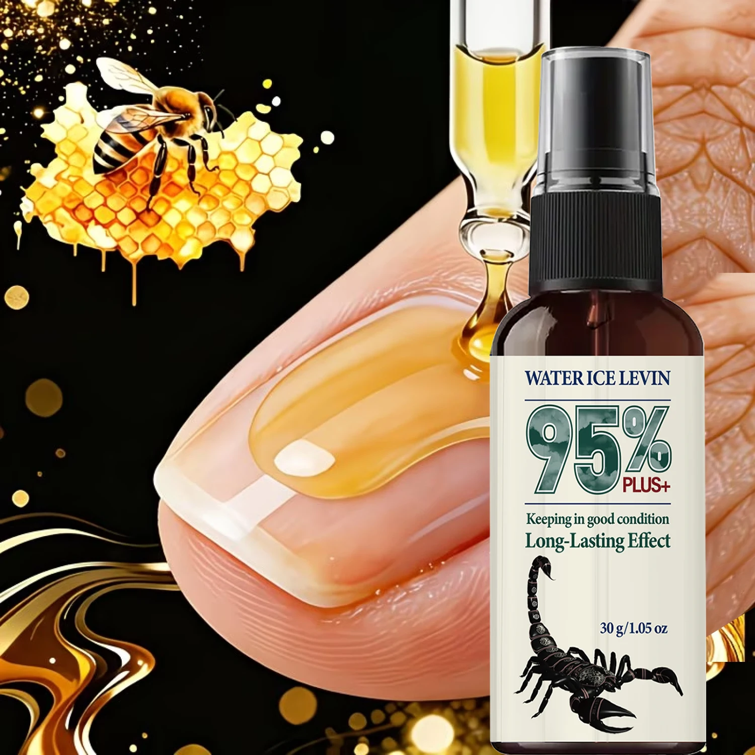 95% Plus+ Nail Care Solution 30g Water Ice Levin Hyaluronic Acid Collagen Moisturizing Long Lasting Solution For Daily Nail Care