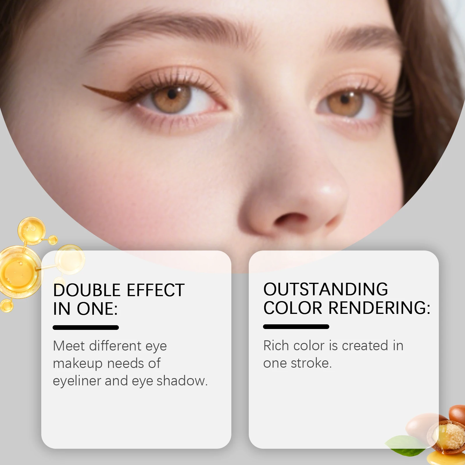 Multi Color 2 in 1 Eyeliner Pen Smudge Proof Waterproof Lasting Wear Sweatproof Black Eyeliner Quick Dry Eye Makeup Eyeliner Pen