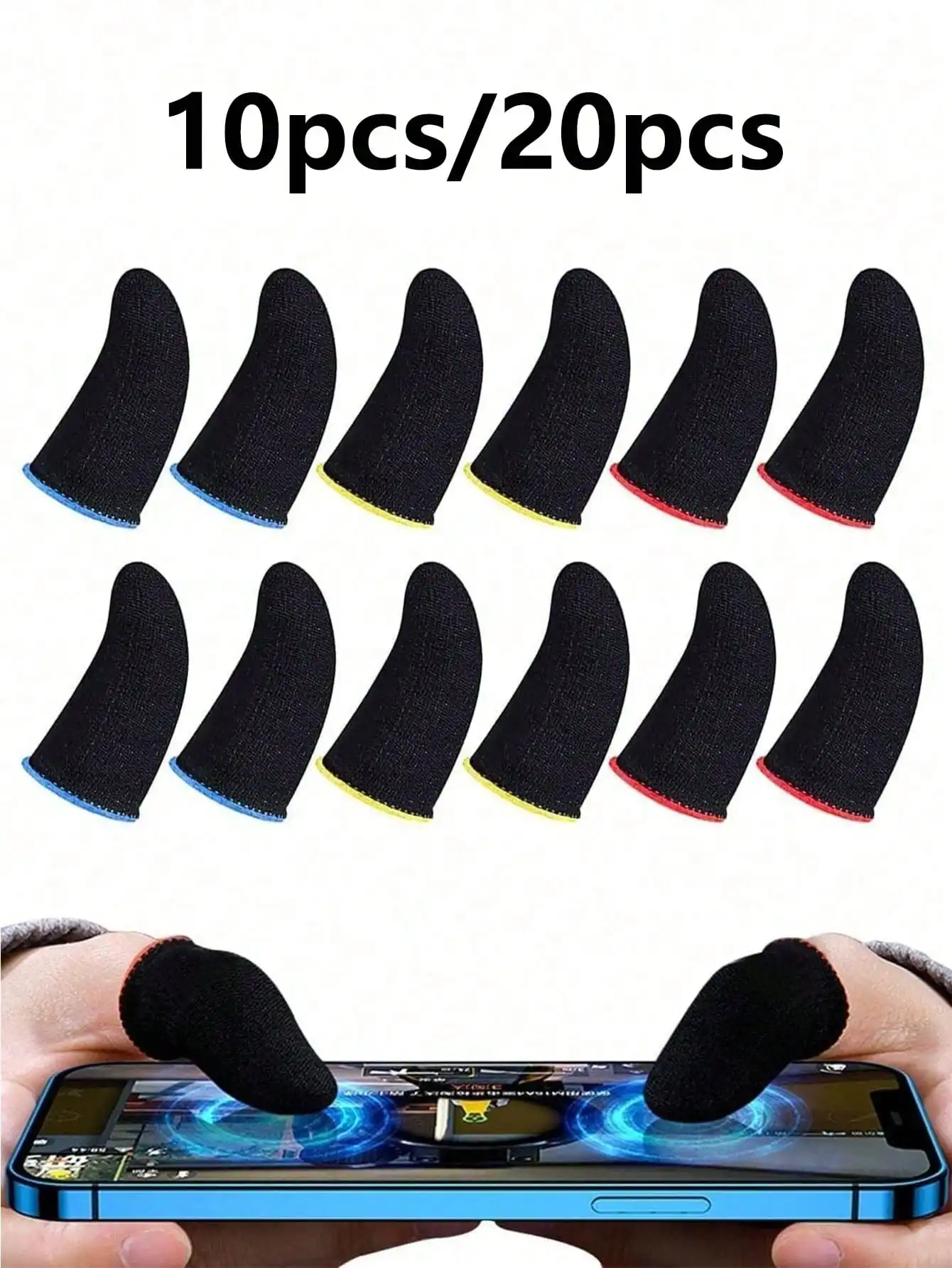 10/20Pcs Ultra Thin Game Finger Covers Sweatproof Breathable Anti-Slip Anti-Fingerprint Touch Screen Thumb Sleeves For Mobile Ph