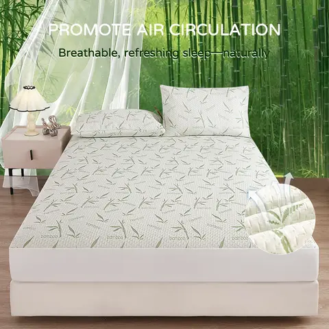 Bamboo Viscose Mattress Cover Fitted Style Soft And Breathable, Mattress Protector Twin Size Bed Fitted Sheet