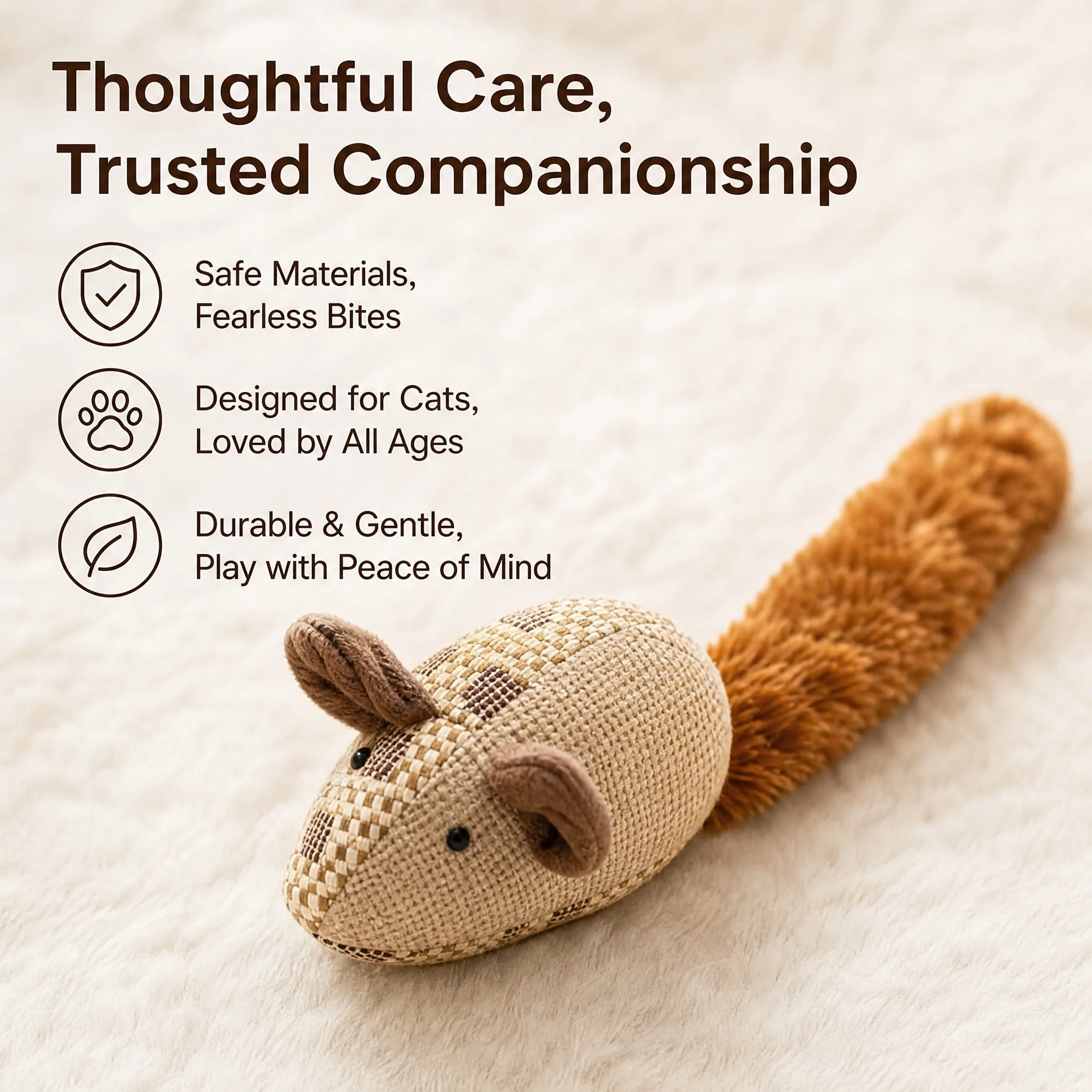 Rattling Paper Long Tail Mouse Cat Toy Safe Material Resistant to Chewing Interactive to Relieve Boredom Self-Pleasure Pet Toy