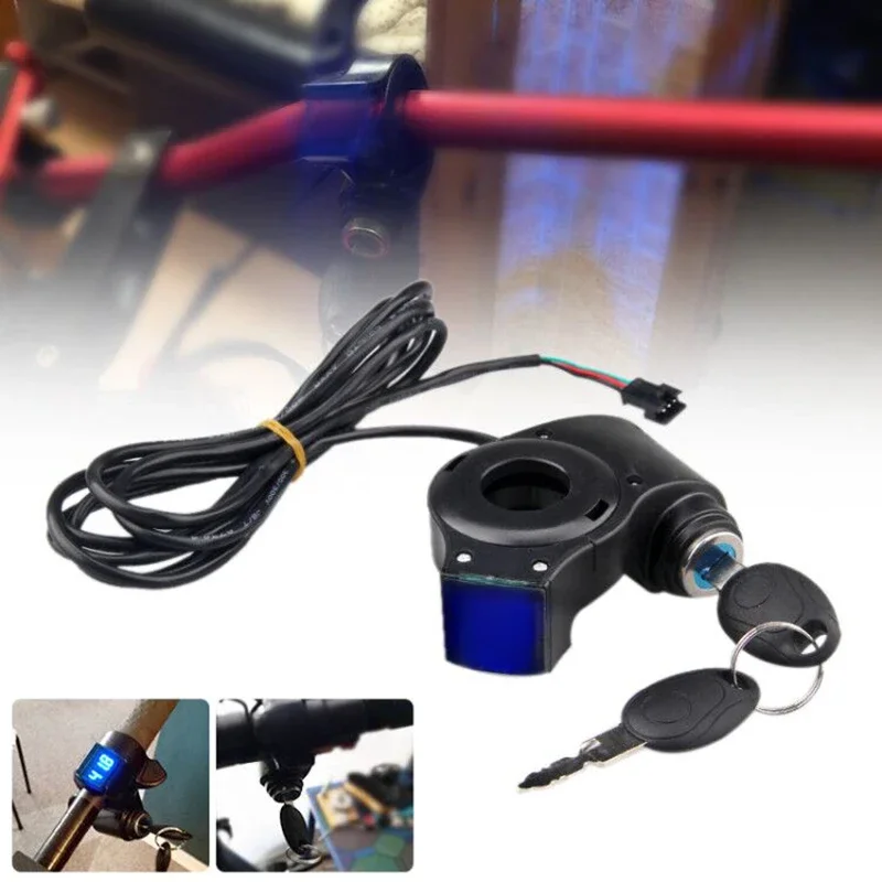 AliExpress Scooter LED Digital Display Battery Voltage Indicator with lock / key for Electric Bike Scooter
