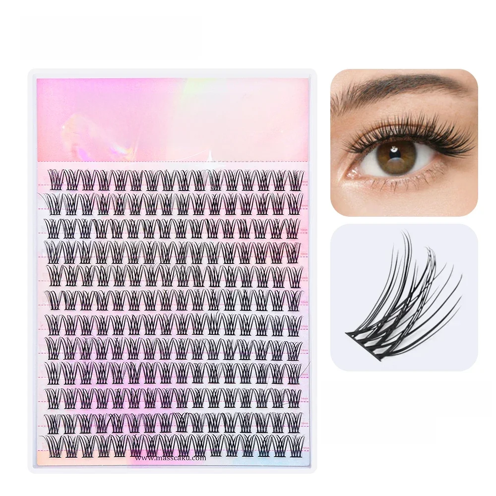 YUANZHIJIE DIY 120 STKS Cluster Wimpers 3D Natuurlijke Bos 8-16mm D Krul Gesegmenteerde Beam Individuele Nertsen getufte Wimper Fijne Lash Tip - afbeelding 2