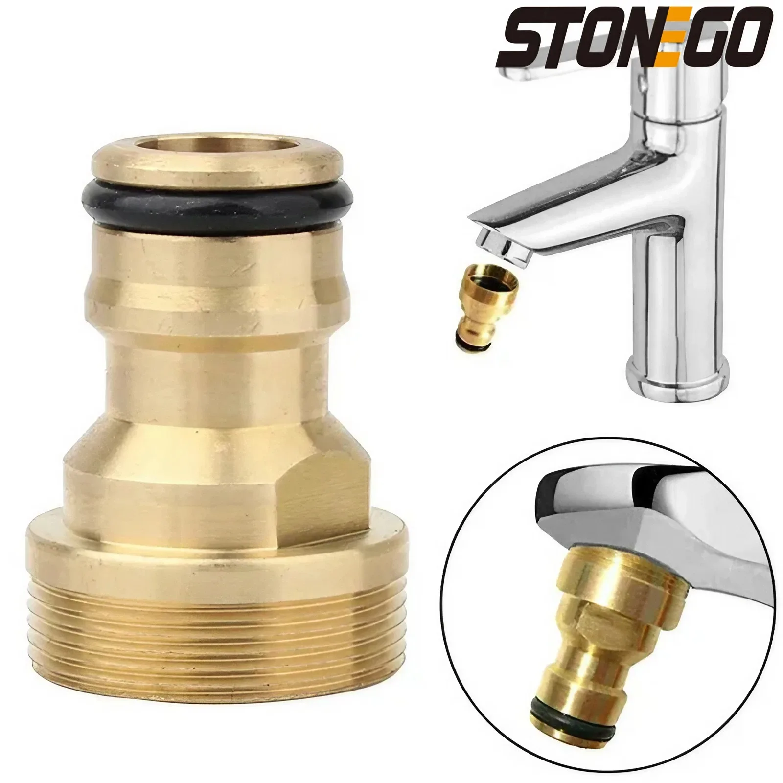 STONEGO Universal Kitchen Faucet Adapter for Tap Connector Mixer Hose, Joiner Fitting and Pipe