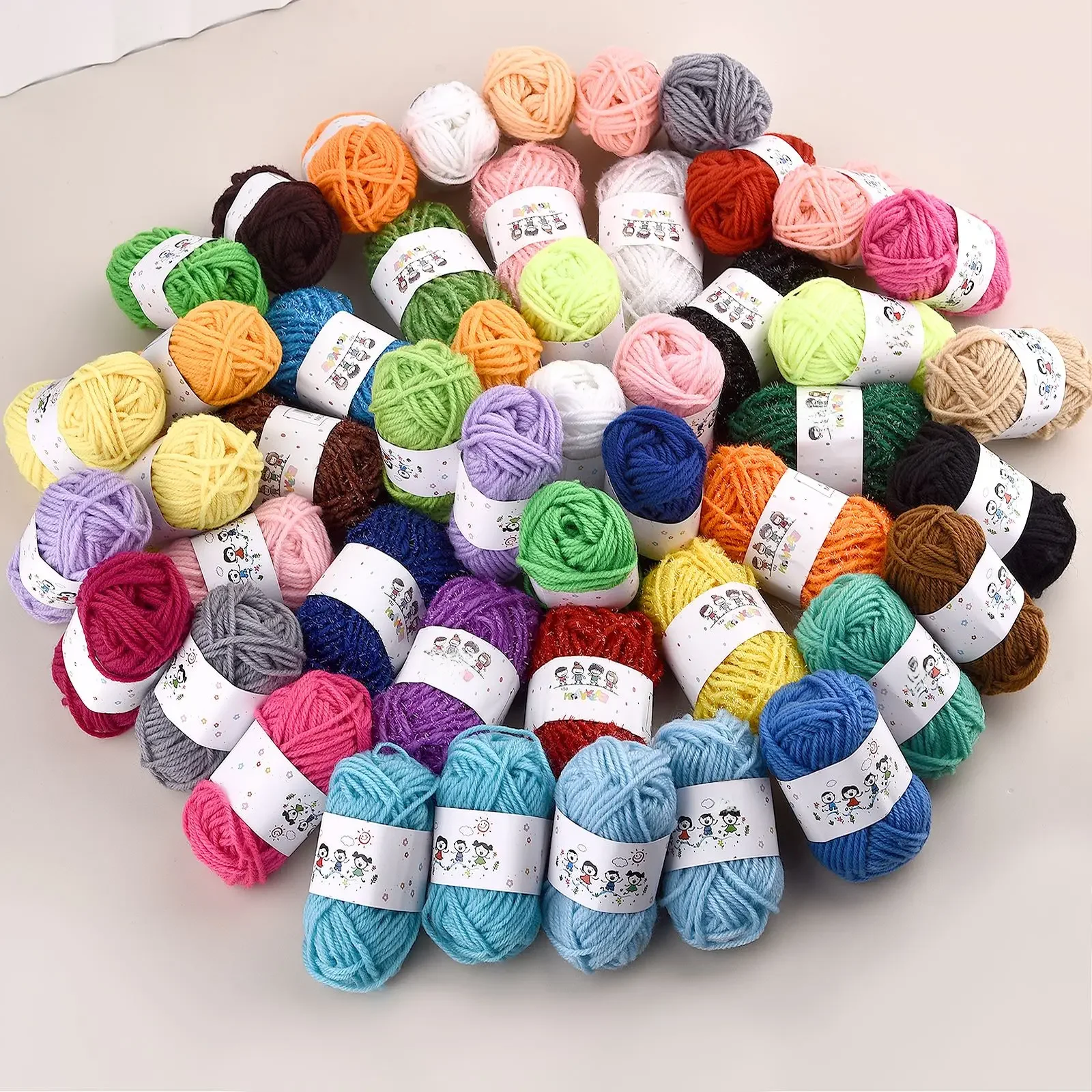 12Color Set Kids DIY Knitting Crochet Yarns Colorful Material For Needlework Sewing Hand Crafting Wool Ball Hat Dolls Soft Sewin — zdjęcie 2