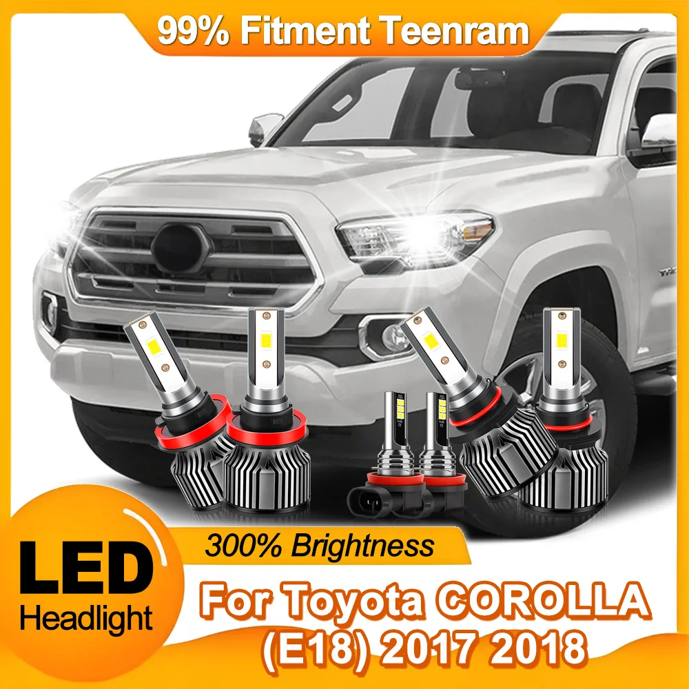 

360W High Power LED Lights 60000LM Canbus Car Headlight 6000K Fog Lamps 12V Plug And Play For Toyota COROLLA(E18) 2017 2018
