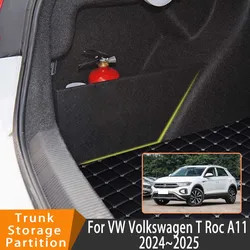 Auto Accessories For VW Volkswagen T Roc A11 2024~2025 Upgrade Organizer Trunk Side Partition Trunk Interior Storage Box Parts