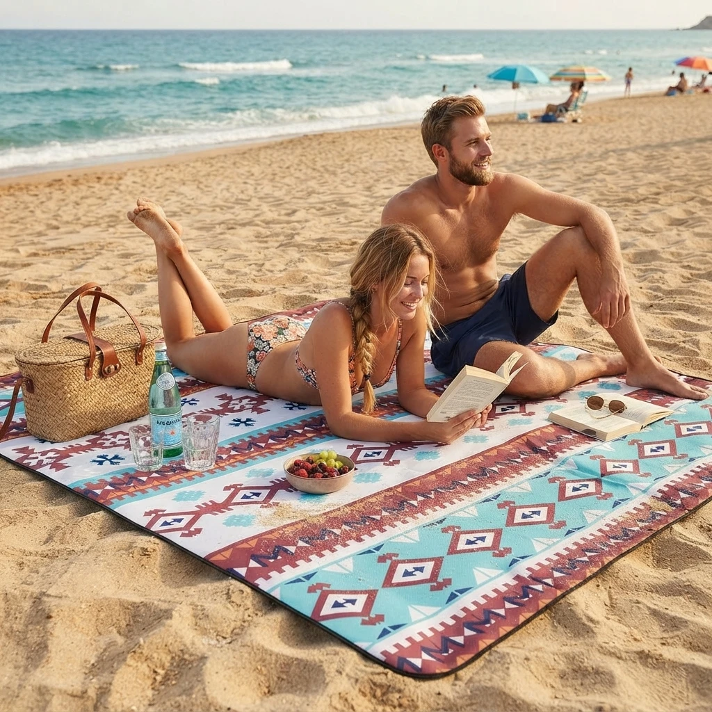 퀼팅 처리된 대형 야외 피크닉 담요 200x200cm  - Outdoor Camping Mat Waterproof 리뷰 및 가격