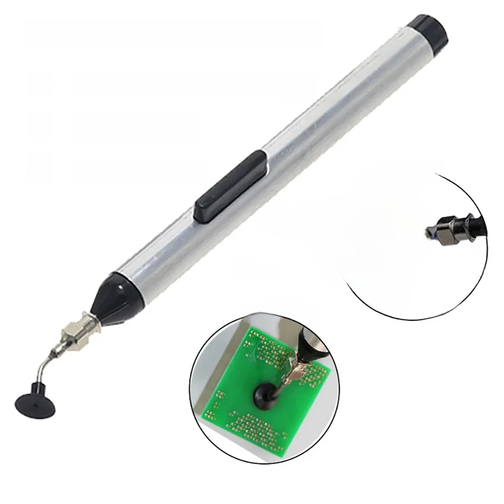 Kit de stylo d'aspiration sous vide IC SMD, dissolvant de stylo d'aspiration sous vide, pompe à ventouse, outil de ramassage, dessoudage Stylo à succion avec 3 ventouses