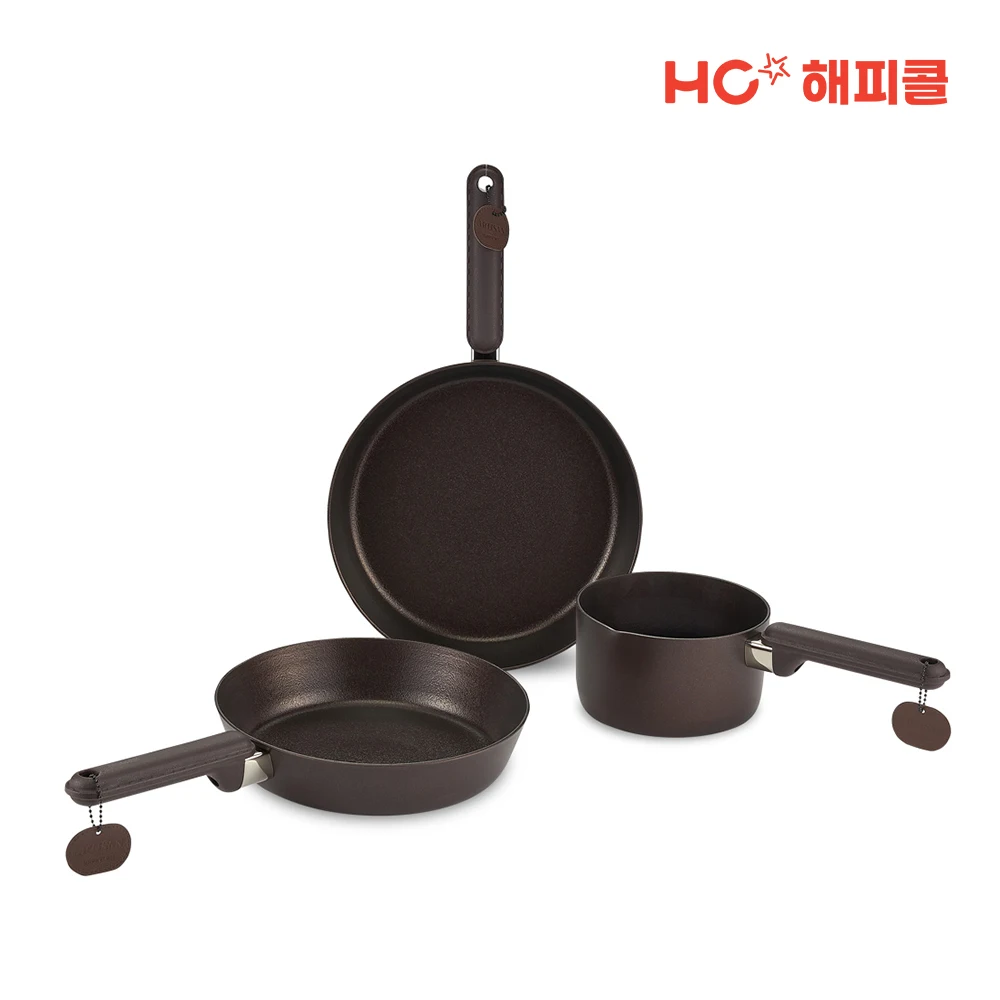 HC Happy call Florence antique emotional design Artigen IH frying pan 3P B set (24 fans + 28 fans + milk pot 16cm)