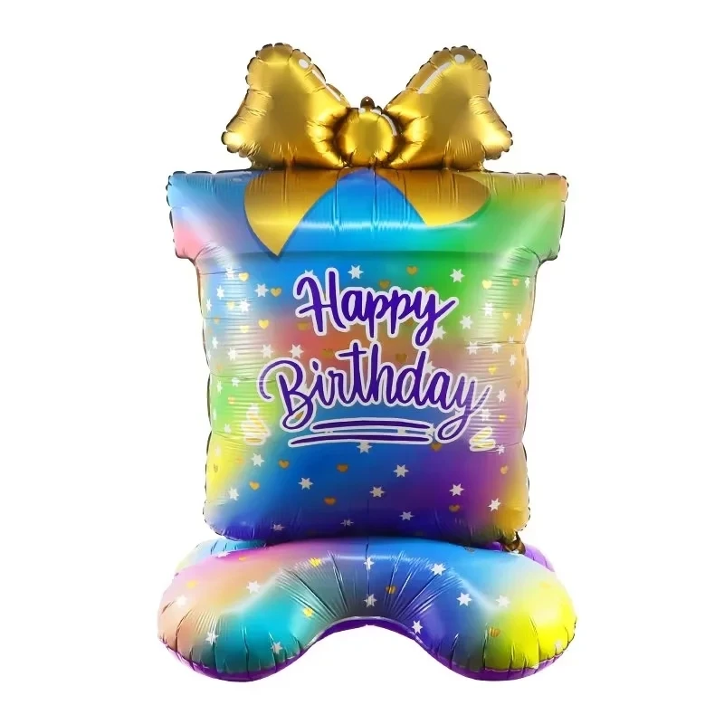 45 polegada feliz aniversário presente caixa balão folha de alumínio balão festa de aniversário decoração