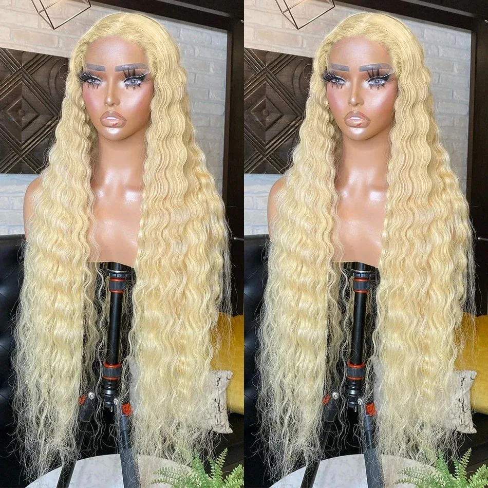 13x6 Hd Lace Frontal Wig 613 Blonde Wig Curly Lace Human Hair Wigs Deep Wave Brazilian Hair Transparent Human Hair Wig For Women