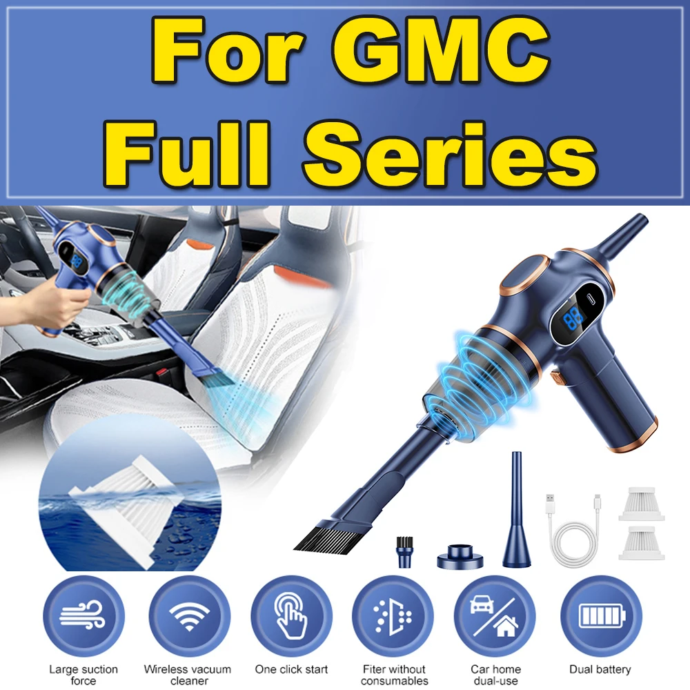 98000Pa Car Vacuum Cleaner 4in1 Portable Wireless Car Vacuum Cleaning Handheld Home Car Dual Use Vacuum For GMC Full Series