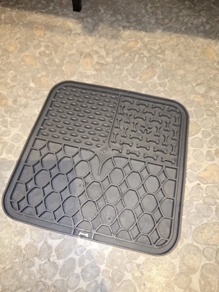 Customer review photo for Dog Lick Mat with Suction Cups