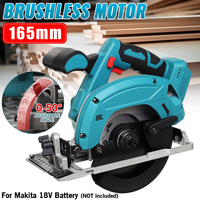 Brushless Electric Circular Saw 165mm Cordless Electric Saw Blade Adjustable Angle Cutting Woodworking for Makita 18V Battery