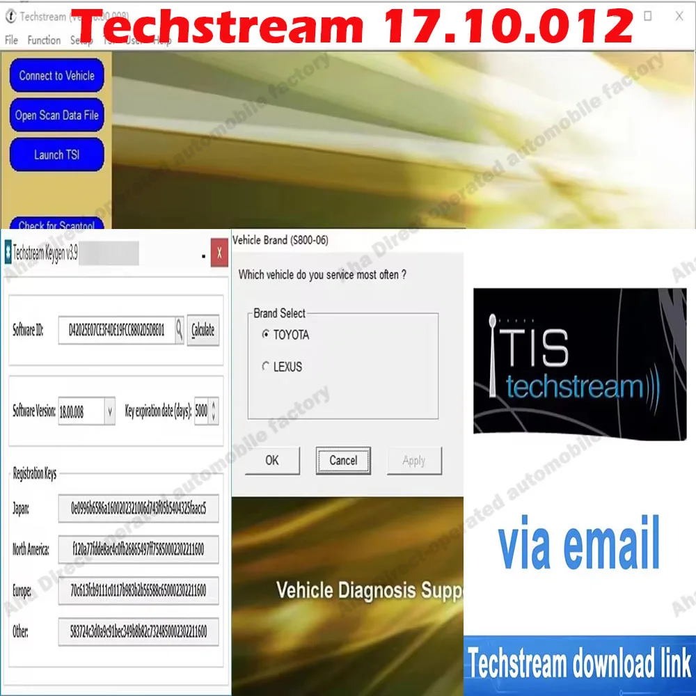 

Hot Diagnostic software TIS Techstream 17.10.012 Code reader tuning for MINI VCI for OTC Scanner ECM ECU chip programming tool