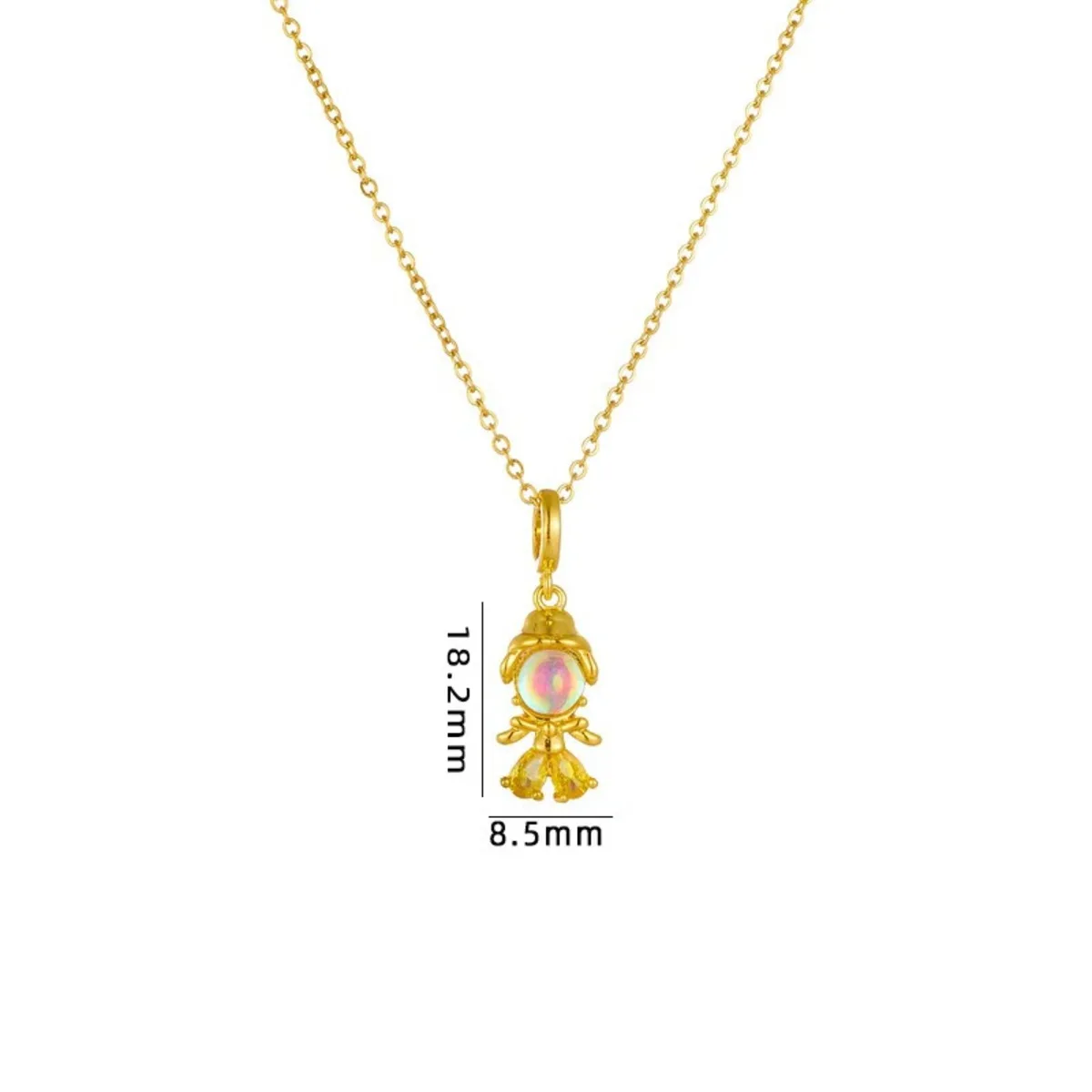 Fashionable Colorful Zircon Fairy Tale Little Princess Necklace Gold-plated Universal Chain Clavicle Chain Sweet Temperament image 5