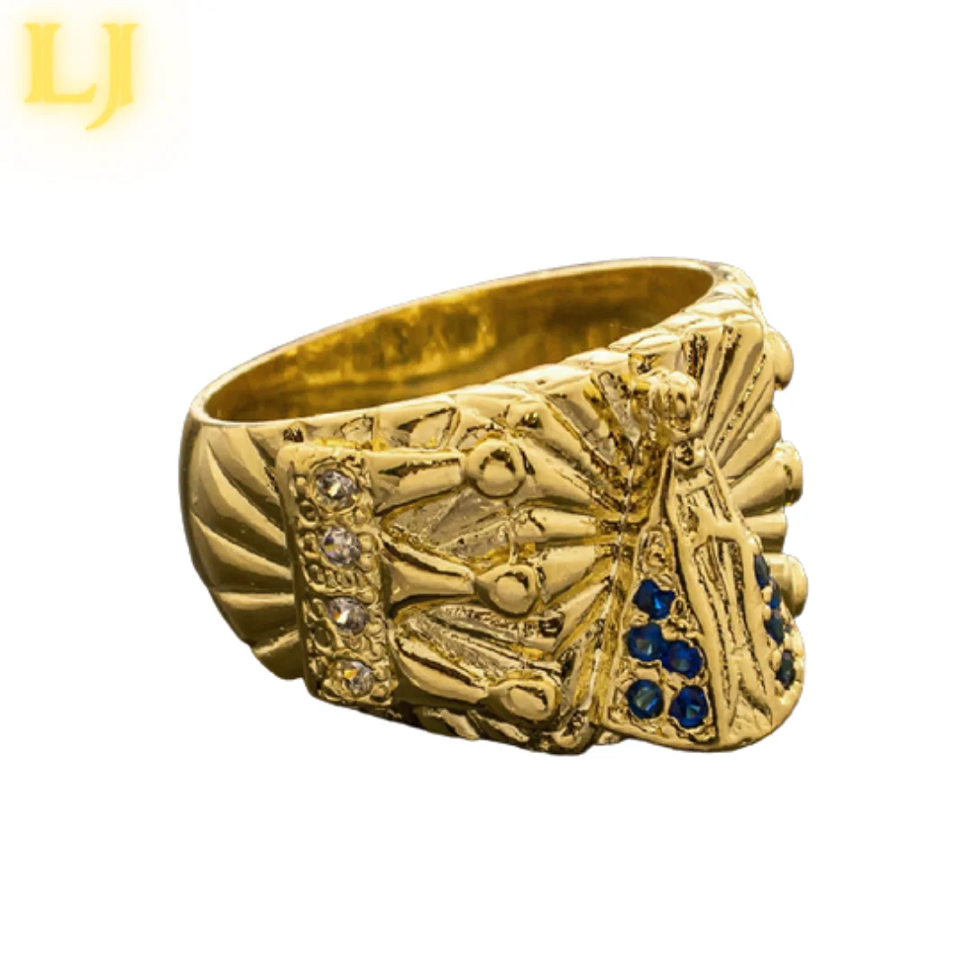 OUR LADY Ring with Crown Eternal Guarantee Eternal Color 18K Gold Old Coin Rings®(Nordic Gold)