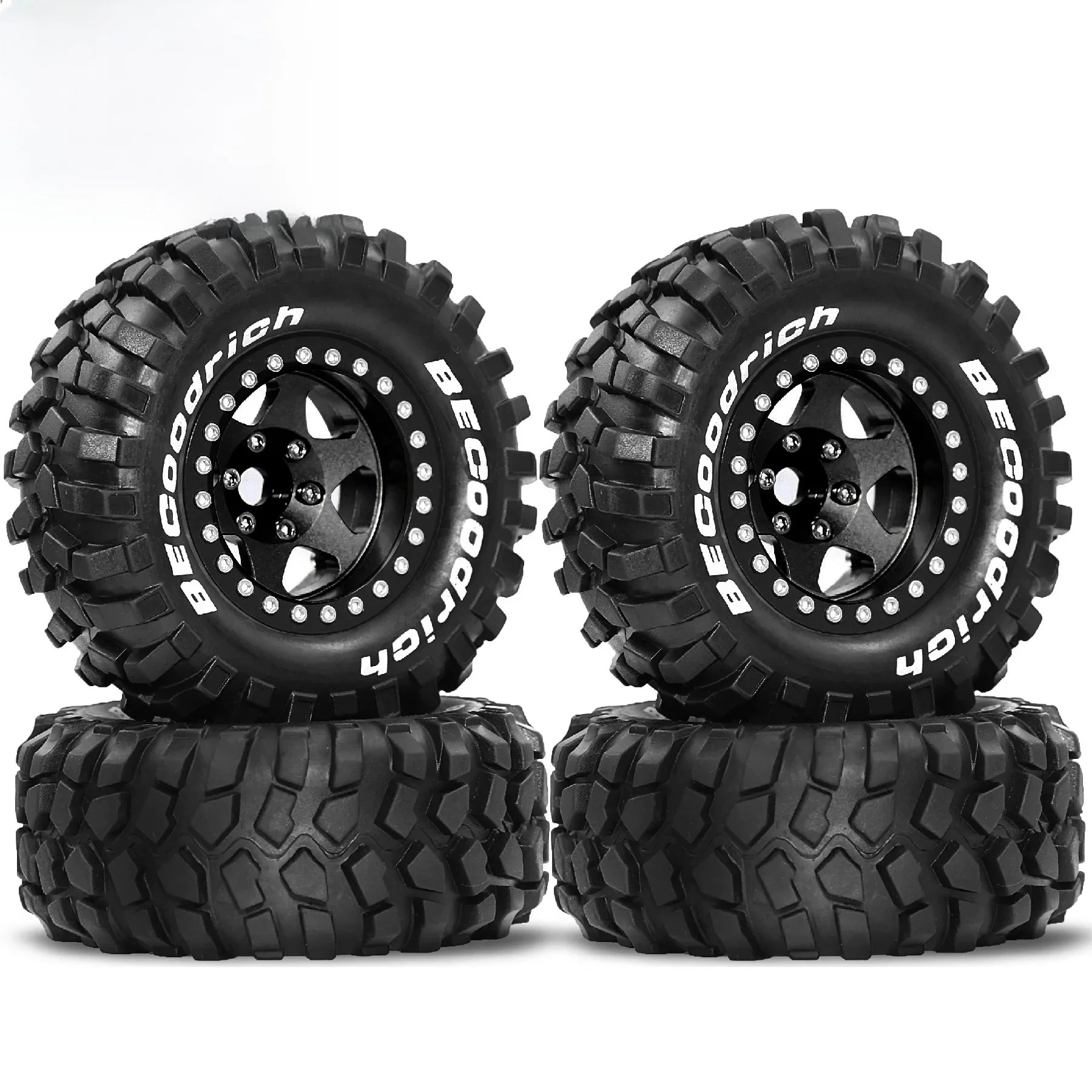 4 Stück 1,9" Gummireifen Beadlock-Räder Felgen für 1/10 RC Crawler Car Traxxas TRX4 Axial SCX10 90046 90047 MST HSP Redcat Gen8