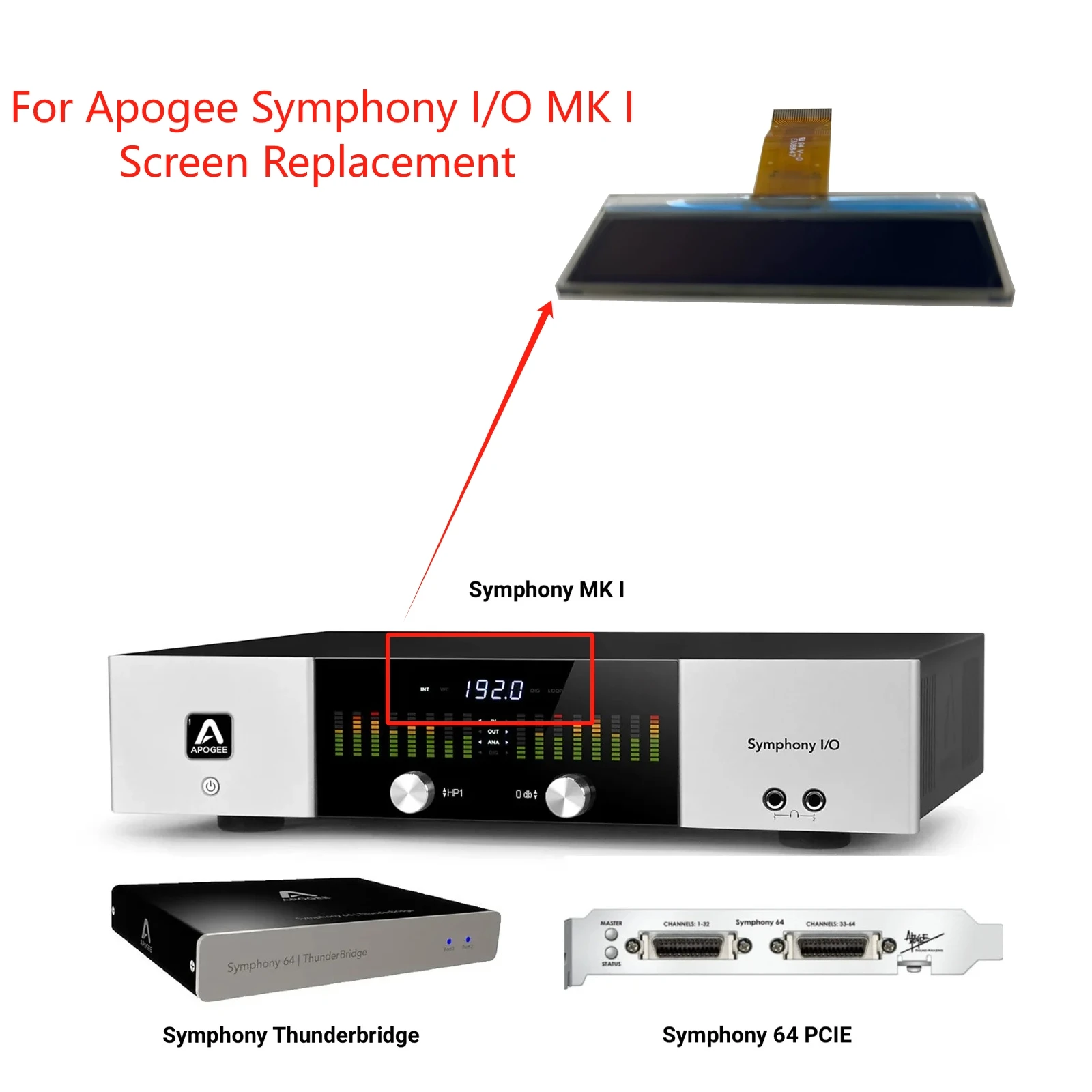 Original LCD Screen for Apogee Legacy Symphony I/O MK I display Repair