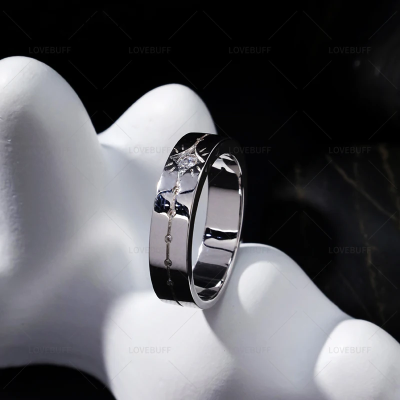 LOVEBUFF Love and Deepspace LAD Affinity 100 Ring Inspired 925 Silver Closed Band