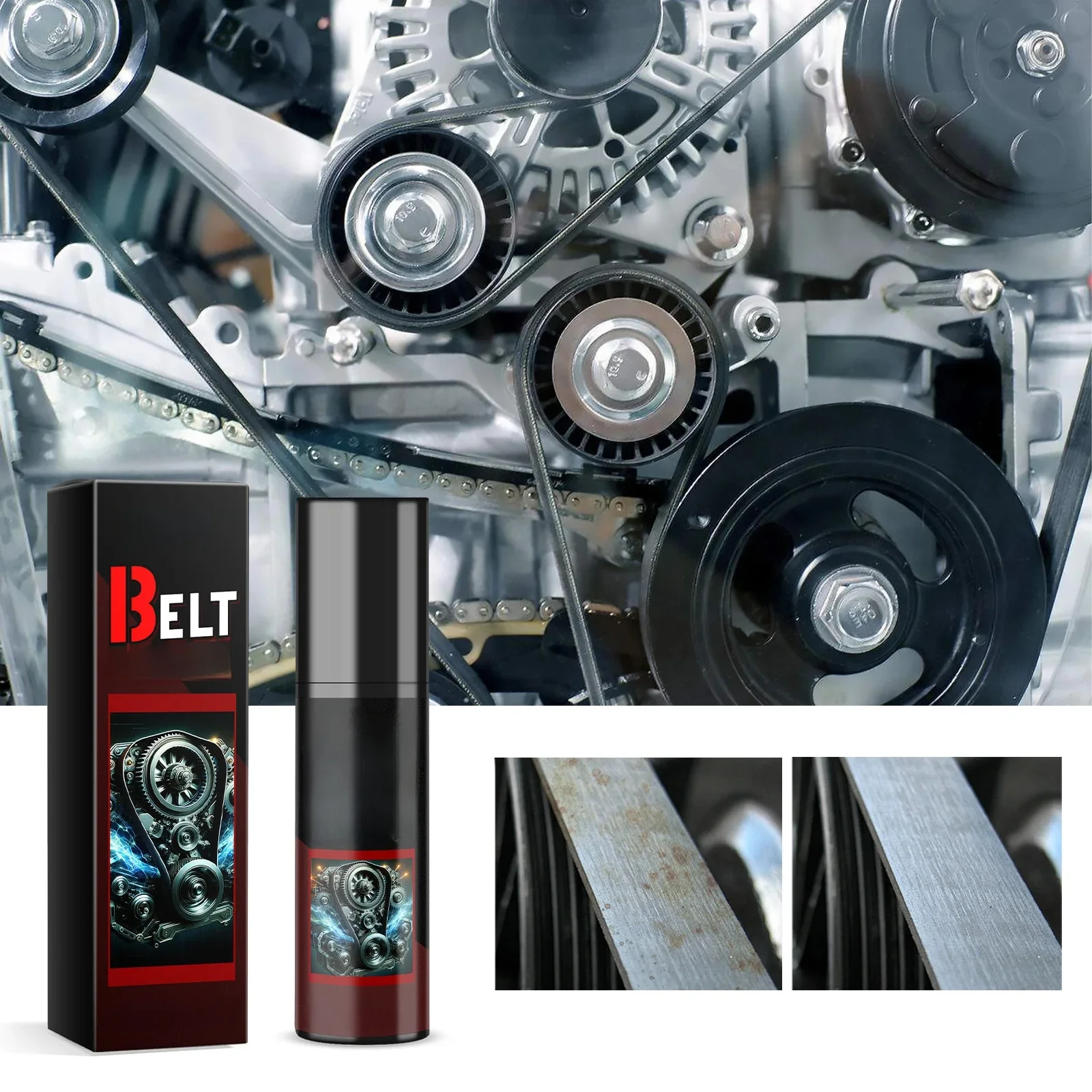 Lubrifiant silencieux pour courroie de moteur Automobile, 100ml, Spray anti-bruit pour ceinture d'étanchéité en caoutchouc, adoucissant, Agent de courroie de pulvérisation