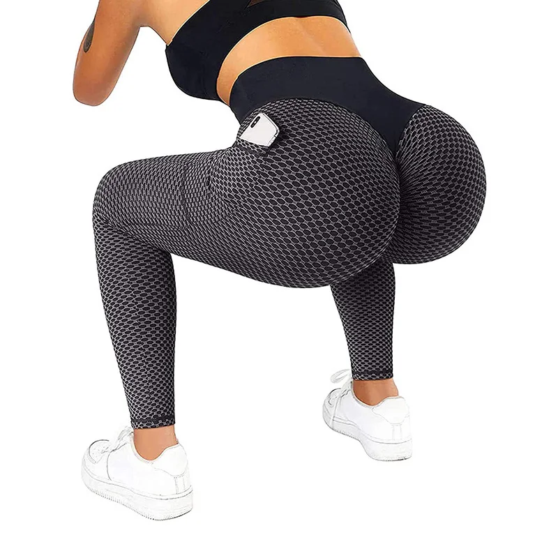 Kritas-leggings de ioga com bolso, leggings de cintura alta, hip lift, cor sólida, para fitness e esportes