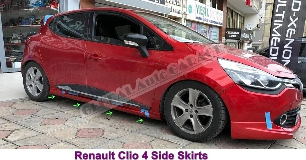 

For Clio 4 Side Skirt Threshold + Side Skirts Attachment 2012-2019 Sill Trim Car Styling Auto Universal Spoiler Mud Flaps Lip