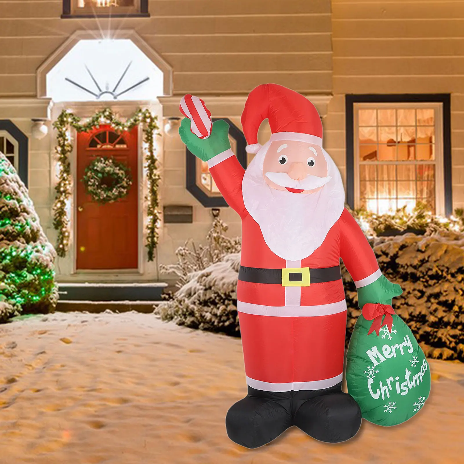 2.4 متر عيد الميلاد نفخ الشكل سانتا كلوز اللعب الولايات المتحدة 110 فولت التوصيل مع مصباح LED سهلة الإعداد عيد الميلاد إمدادات المنزل لديكور الحفلات في الهواء الطلق