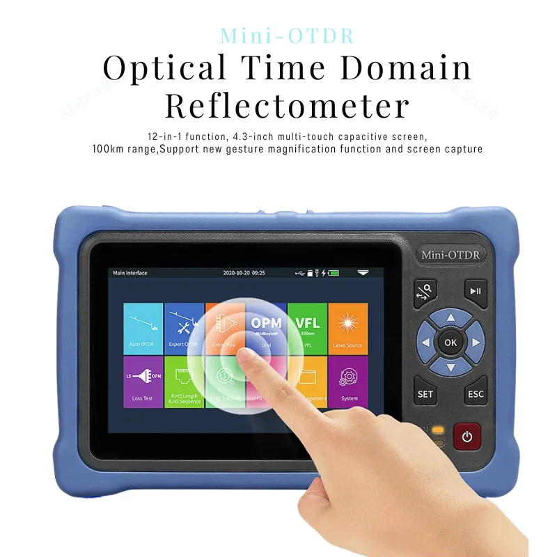 

Mini OTDR Fiber Optic Reflectometer with Touch Screen, Ethernet Cable Tester, VFL, OLS, OPM Event Map, AUA800A, 1310-1550nm