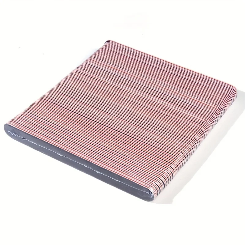 プロ仕様の両面ネイルファイル1個セット、100/180メッシュの黒マットプレートマニキュアツールとサンディングドキュメント、洗える