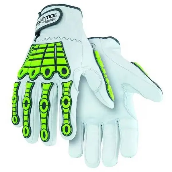 

Hi-Vis Cut Resistant Impact Gloves, Cut Level A8, Uncoated, None, L 1 PR
