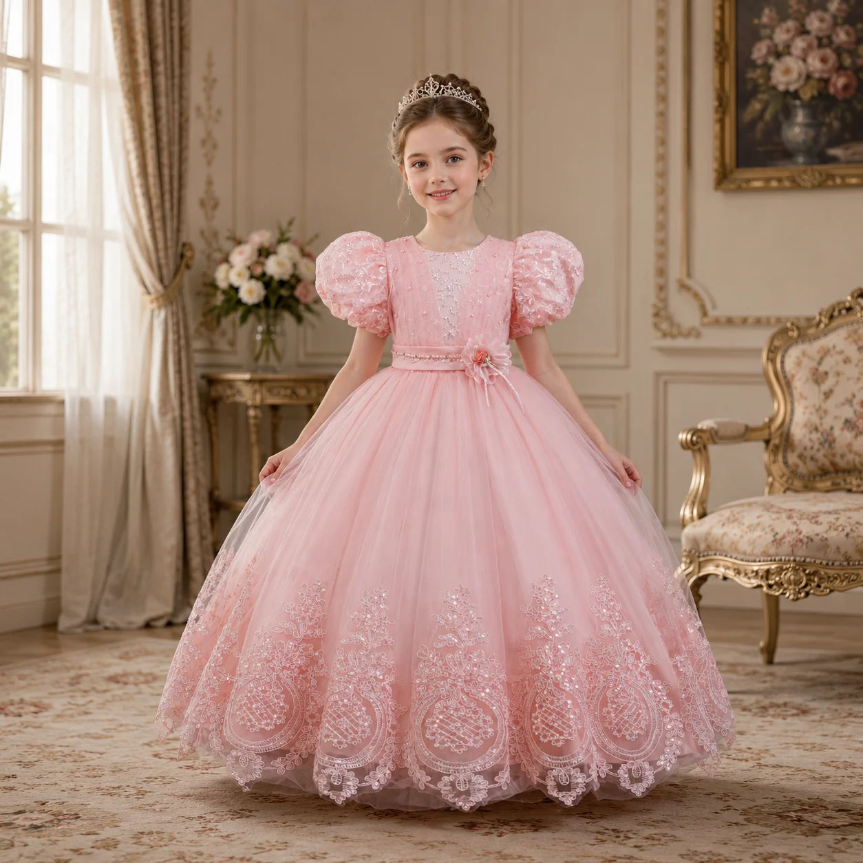4-12 years old flower boy wedding dress evening dress sequins long Halloween girl dress Christmas performance host speeches