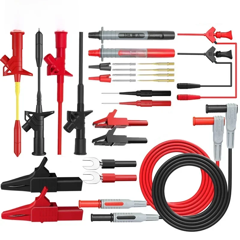 Cleqee P1300 Series Multimeter Test Lead kit 4mm Banana Plug Cable Test Hook Clip Probe Alligator Clip Automotive Tool Kit — zdjęcie 2
