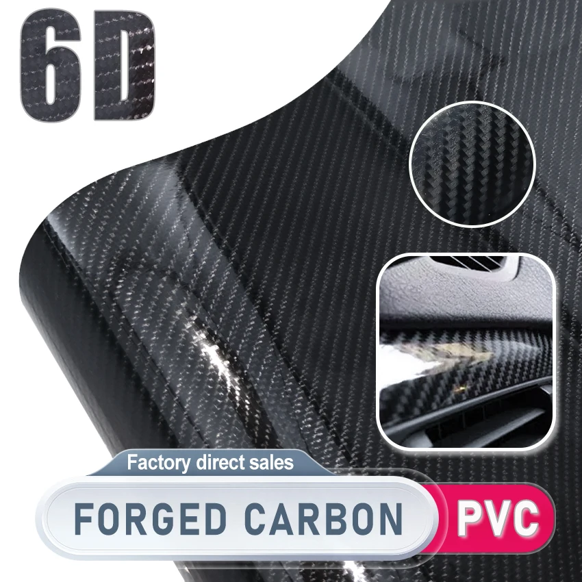 Ultra Glossy 6D Carbon Fiber Vinyl Wrap Film Roll With Air Release Self Adhesive Car Wrapping Motorcycle DIY Decal Sticker
